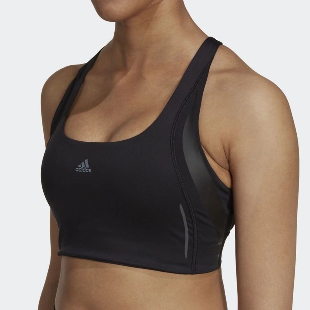 NWT Adidas Powerimpact Luxe Training Medium Support Sports Bra HIIT Black 2X A-C